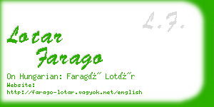 lotar farago business card